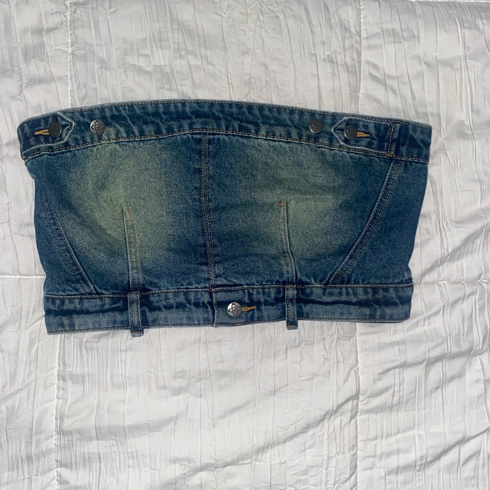 Jaded London Blue Denim Tube Top